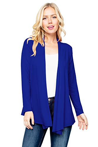 Image of Women's Drape Front Open Cardigan Long Sleeve (S-2X, Made in USA)