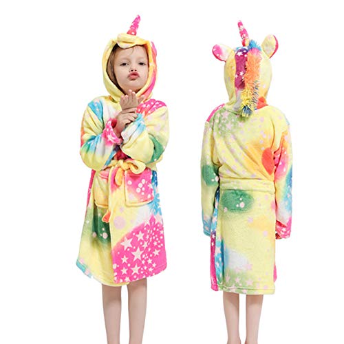 Preisvergleich Produktbild Kapuzenkinder Bademäntel Kinder Star Regenbogen Bademantel Tier Für Jungen Mädchen Pyjamas Nachthemd Kinder Nachtwäsche -Colored stars-11