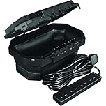 Masterplug Collapsible Electrical Connection Box, Cable Enclosure with 4 Plug Socket 8m Extension Lead, Weatherproof, Outdoor, H154mm x W376mm x D230mm, Black, IP54, WBCBBFG8B
