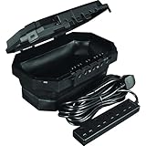 Masterplug Collapsible Electrical Connection Box, Cable Enclosure with 4 Plug Socket 8m Extension Lead, Weatherproof, Outdoor, H154mm x W376mm x D230mm, Black, IP54, WBCBBFG8B