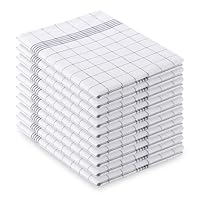 Vaily Geschirrtücher Grau-Kariert 10er Pack - 70 x 45 cm aus 100% Baumwolle