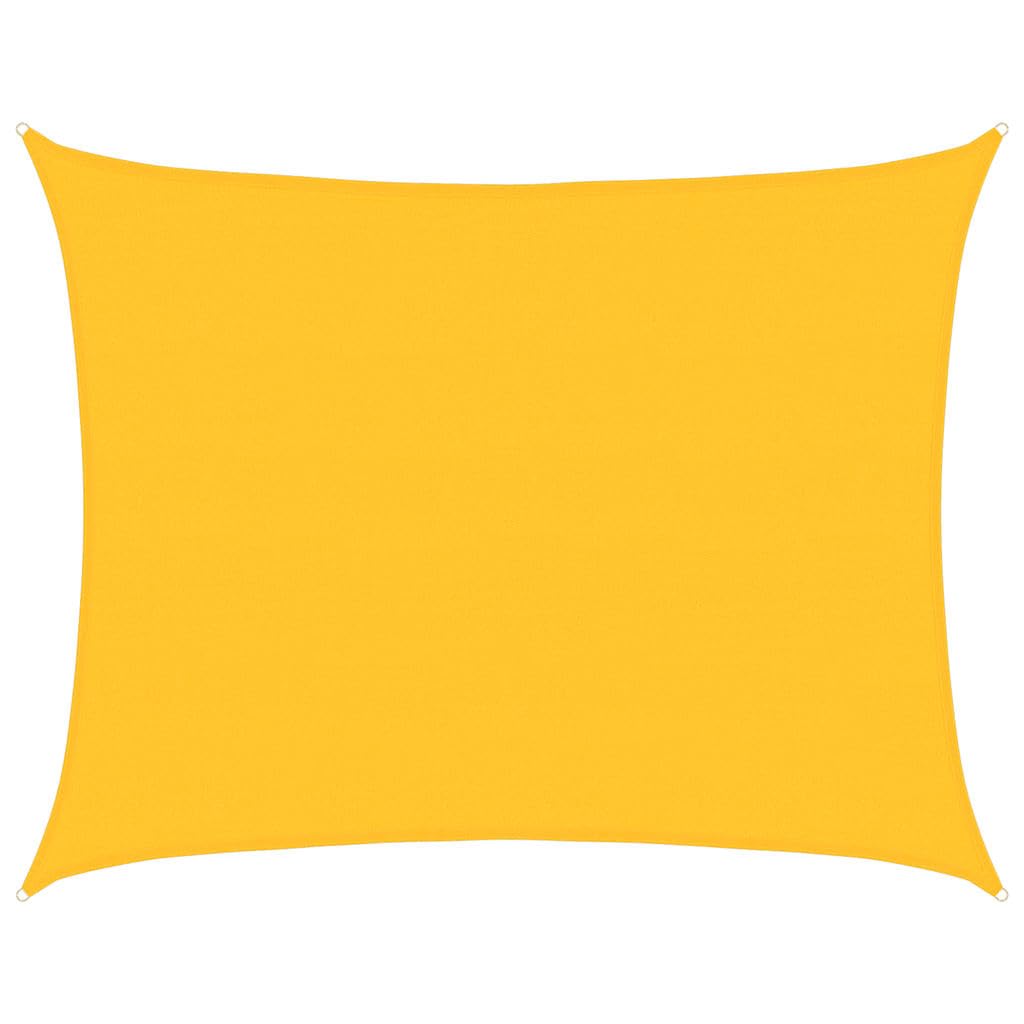 Voile d ombrage 6x7 m rectangulaire jaune PEHD toile jardin