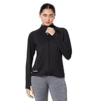 berge Women Polyester Sports Gym Running Slim Fit Full Sleeves High Neck Zipper Jacket Or Casual Sweatshirts for Women|Winter Jacket - Black