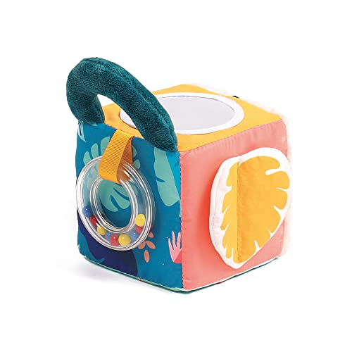 LUDI - Cube d'éveil Tissus - Jouet d'éveil en Tissu Doux - Dès 3 Mois