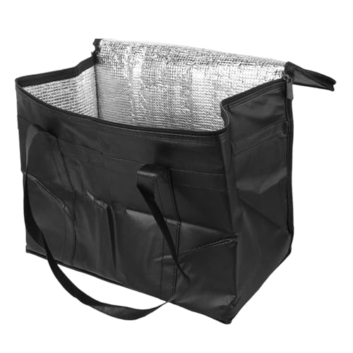 KOCKSHION Bolsa Térmica Reutilizable Aislada para Bolso de Transporte Resistente para Alimentos para Frutas Snacks y Bebidas Color Negro
