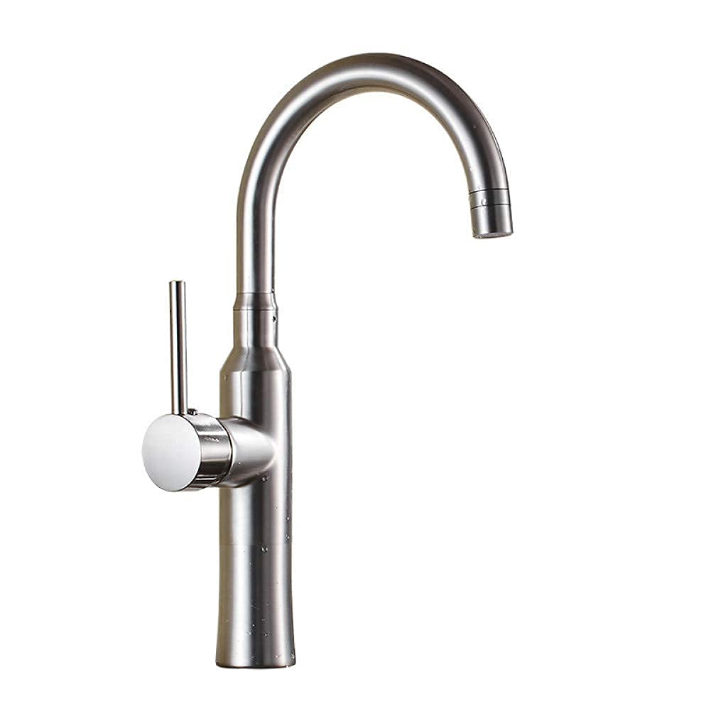 Rubinetti da Cucina per lavello ， Ottone Spazzolato Nichel Rubinetto per lavello Girevole a 360 ° Rubinetto per Acqua Calda e Fredda del Bagno Comfortable Anniversary
