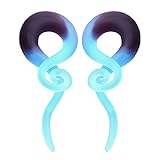 BodyJ4You Glass Taper Swirl Spiral Purple Sky Plugs Ear Gauges Treble Hanger 0G (8mm) Stretchers 2PCS