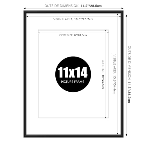Hesmor Picture Frames 11 x 14 inch Aluminum Acrylic Picture Frame in Black - Image 4
