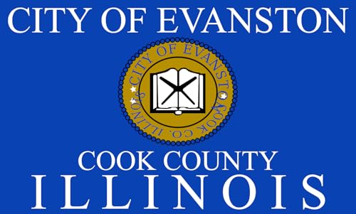 Drapeau d'Evanston Illinois 2015-2024 grand format pour mât extérieur