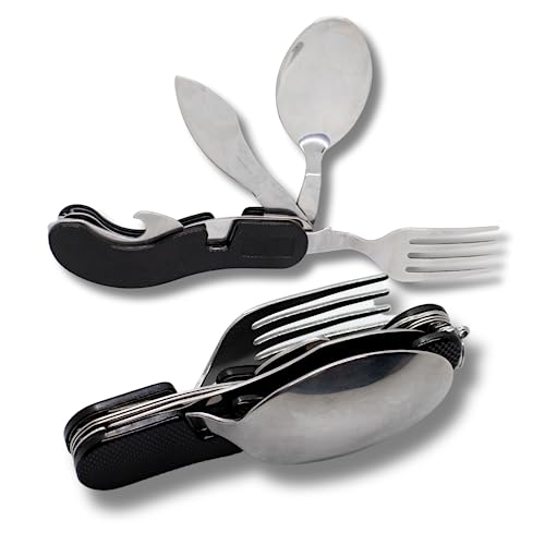 Stainless Steel Camping Utensil Set - Jaguar Black