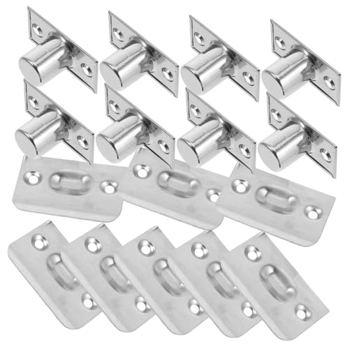 Alipis 8pcs Door Catch Lock Stainless Steel Rolling Door Track Security Handle Floor Guide Lock