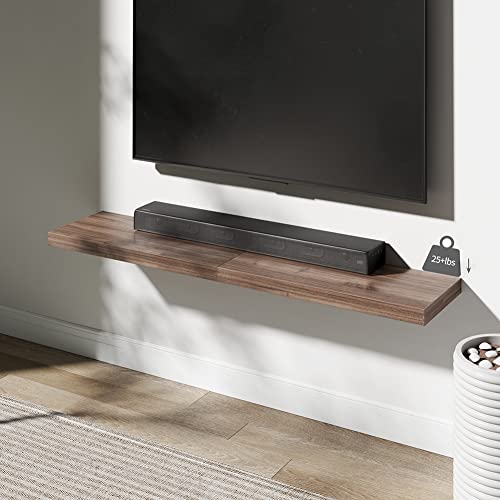 JPND Floating Shelf, Set of 2 Wall Shelves, 30 in W x 12.75 in D x 2 in H Wooden Floating Wall Shelf with Invisible Brackets for Living Room/Bedroom/Bathroom/Kitchen Storage and Decor, Walnut by JPND - Image 5