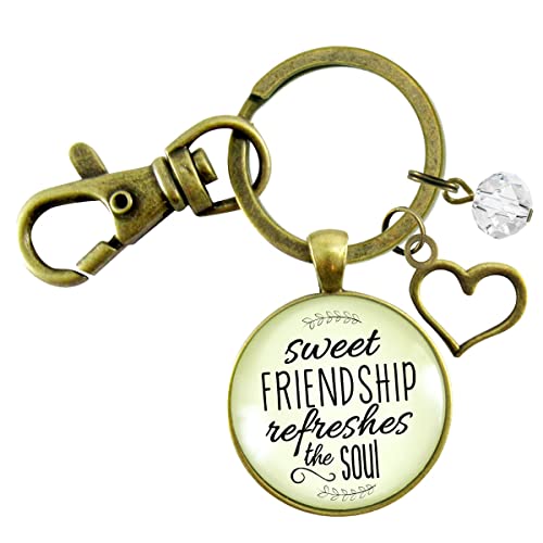 Gutsy Goodness Bff Keychain Sweet Friendship Refreshes Soul Inspirational Jewelry cover