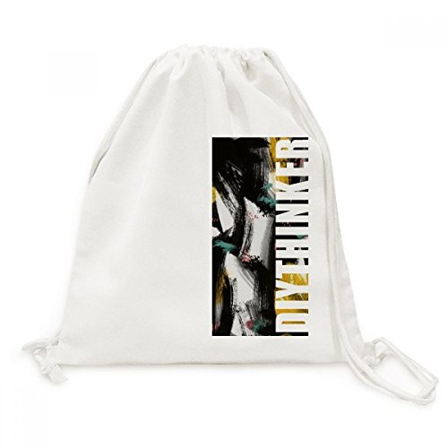 Sac cordon en toile avec motif graffiti art grain pour le shopping