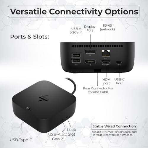 HP USB-C G6 100W Docking Station with HDMI, DisplayPort & USB Ports
