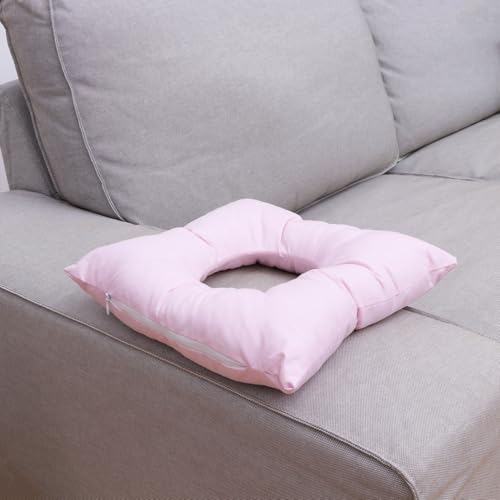 Almohada facial cuadrada rosa de algodón perlado para camilla de masaje 7