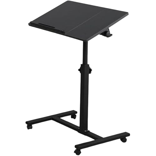 Adjustable Work-from-Home Working Station – Compact Mobile Desk with MDF Tabletop & Steel Frame | Height Adjustable 58–90cm | Space-Saving Design | Black Finish | Ideal for Small Spaces Uses