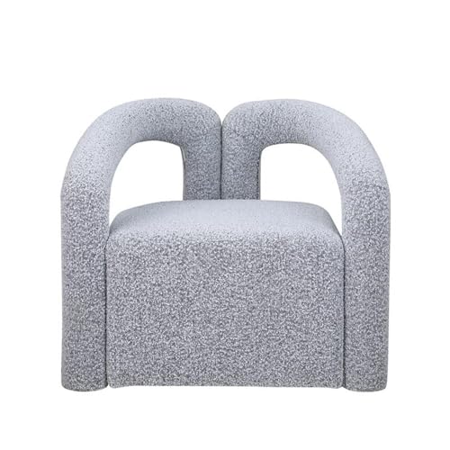 Sillón moderno tapizado gris bouclé miniatura 4
