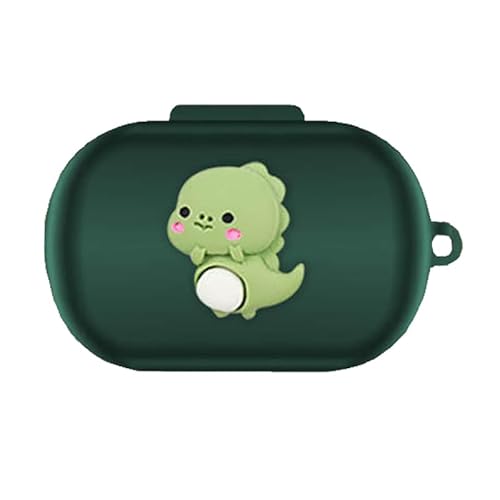 KOMININA Anker Soundcore Space A40用 ワイヤレスイヤホンケース カバー 装着充電可能 キズ防止 耐衝撃 防水 防塵 シリコン ヘッドホンケース カラビナ付き (グリーン4)