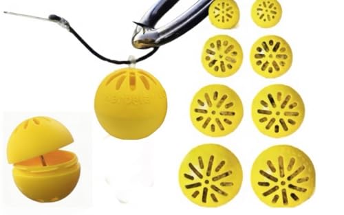 Karpela Bait Matrix Shell (Set of 4) – Protective Shell for Soft Bait & Liver – Turtle & Crawfish Resistant – Carp & Catfish Rig (Yellow, Long Slot)