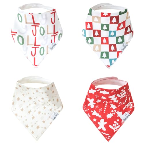 Image of Copper Pearl Baby Bandana Drool Bibs for Drooling and Teething 4 Pack Gift Set Jolly