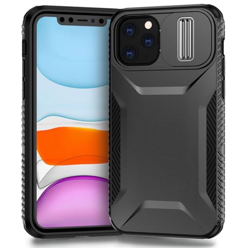 Coque iPhone 11 Pro noire avec cache caméra coulissant et protection antichoc