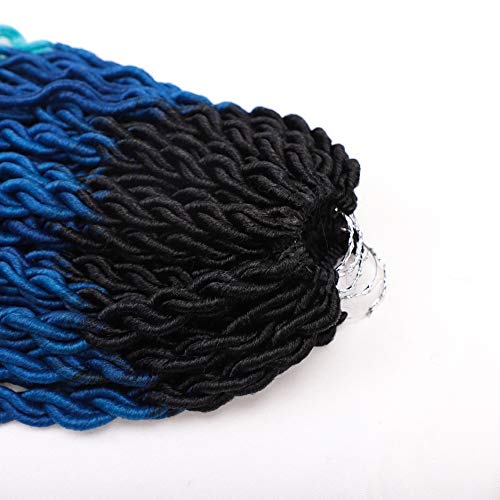 6 Packs Curly Faux Locs Crochet Hair For Black Women, 20 Inch New Goddess Locs Crochet Hair With Curly Ends, Ombre Blue Wavy Faux Locs Synthetic Braids Hair Extensions (20Inch,1B/Sapphire/Blue#) #TOP7