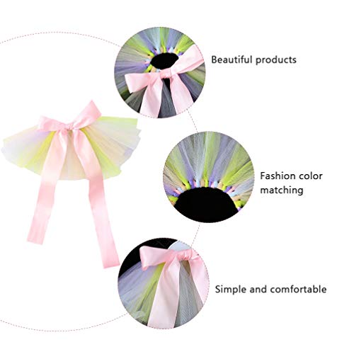 ULTECHNOVO Tule Tutu para Cães Gatos Flor Tutu Saia de Gaze Com Voltar Bow Pet Roupas de Vestuário p
