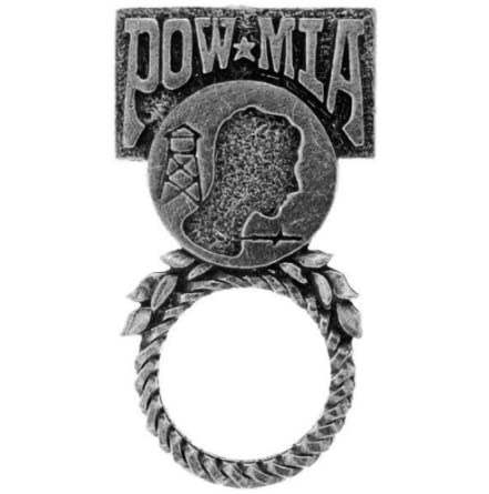 POW / MIA SUNGLASS HOLDER BIKER PIN MOTORCYCLE VEST JACKET, Silver, 3 inch