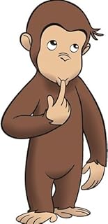 9 Inch Curious George Monkey Animal Removable Peel Self Stick Adhesive Vinyl Decorative Wall Decal Sticker Art Kids Room Home Decor Girl Boy Children Bedroom Nursery 4 x 9 inches Tall