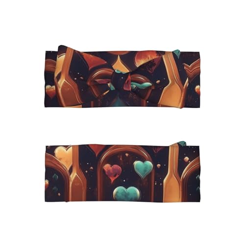 Neon Heart Reactor Baby Headbands Soft Nylon Hairbands with Stretchy Bows Girls Hair Accessories for Newborn Infant Toddler Kids2