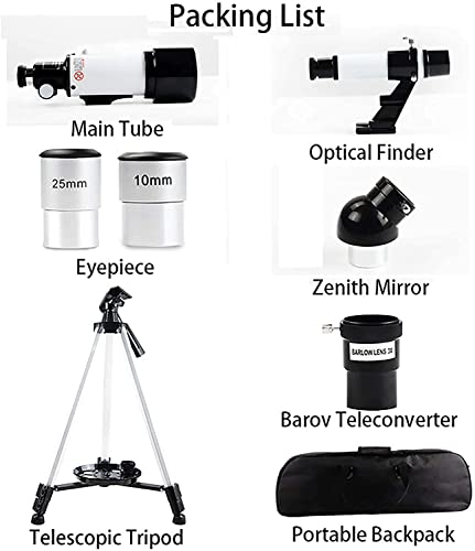 Telescopio refractor astronómico 70mm con trípode ajustable miniatura 5