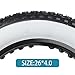Hycline Fat Bike Replacement Tire: 26x4.0 Inch Puncture Resistant Folding MTB Bicycle Tires, All Terrain High-Density Bike Tires with Street or Trail Riding-White
