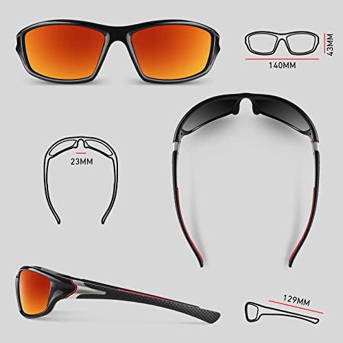 Image of WEAROYO Polarized Sports Sunglasses for Men Women,Fishing Driving Rectangular Goggles UV400 Protection