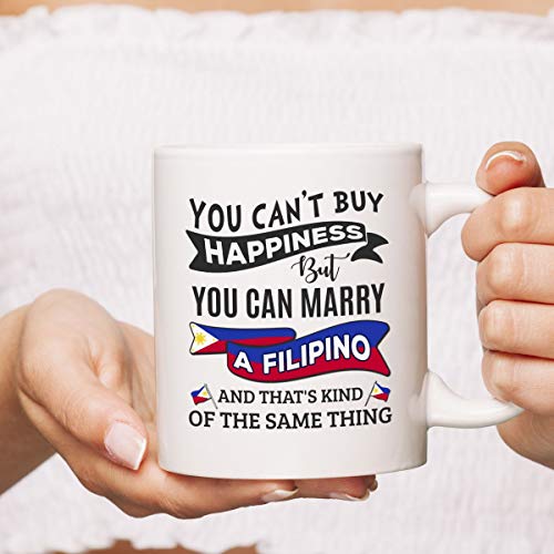 Taza de cerámica blanca 15 oz con diseño humorístico filipino miniatura 5
