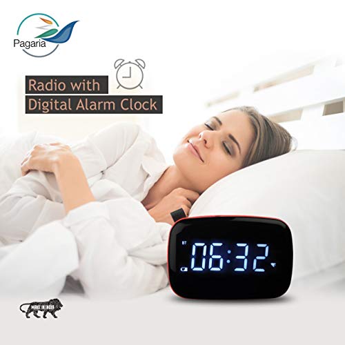 Image of PAGARIA Portable Radio & Alarm Clock Bluetooth Speaker with Remote /Alarm /USB /am /fm /SD Card /aux /Bluetooth Recording /mic Recording. (Golden), Standard (SAN101)