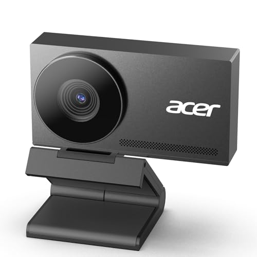 acer 4K Webcam for PC/Mac with All-Metal Unibody Sculpted, Sony 1/2