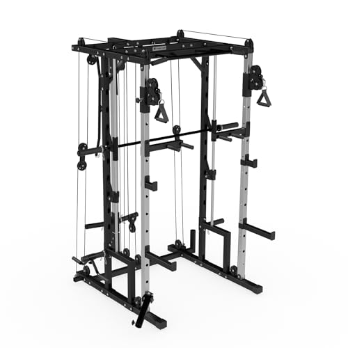 Fitness Tech - Smith Machine S5000 - Jaula de Musculación Multiestación - Entrenamiento Completo de Alta Resistencia - Entrena en Casa o el Gimnasio - 168 x 135 x 230 Cm Fitness Tech - Smith Machine S5000 - Jaula de Musculación Multiestación - Entrenamiento Completo de Alta Resistencia - Entrena en Casa o el Gimnasio - 168 x 135 x 230 Cm