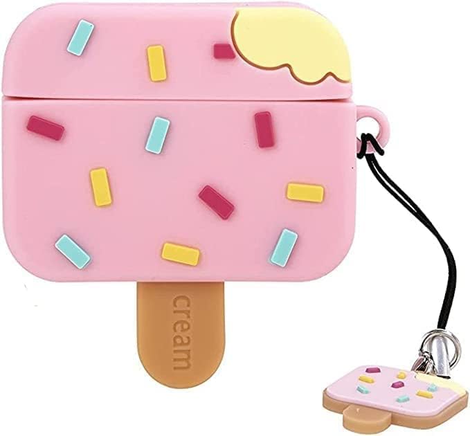 Image of Dezet Cute Soft Silicone Pouh Case for Airpods Pro GEN-2 (2022) � 3D Cartoon Animal Character Cover with Keychain Ring, Shockproof & Dustproof Protective Case for Kids & Girls (ICE Pink)