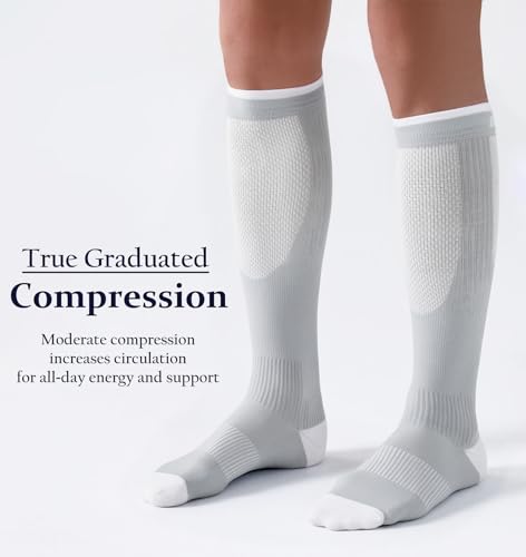 Bevigorio 3pairs Compression Socks for Women Men 15-20mmHg Circulation Cushion Knee High Support Socks Athletic Daily2
