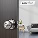 Probrico Brushed Nickel Interior Door Knob, Privacy Door Knob for Bathroom Bedroom, Stainless Steel Door Knob with Lock for Interior Door, 1 Pack