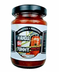 Hands On Tummy - Red Kimchi - Spicy Korean (Probiotic + Prebiotic) Pickle For Gut Health (110 grams)