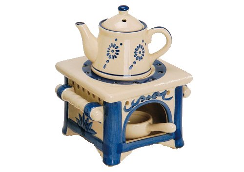 Davartis Duftlampe Nostalgie aus handbemalter Keramik (1x 1 Stk.) - Duftstövchen / Ölwärmer Cover