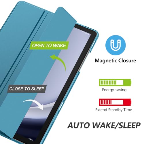 Image of MoKo Case for Galaxy Tab A9+ /A9 Plus 11 inch 2023, Slim Stand Protective Smart Cover with Hard PC Translucent Back Shell for Tab A9 Plus Tablet (SM-X210 /X216 /X218), Auto Wake /Sleep, French Blue