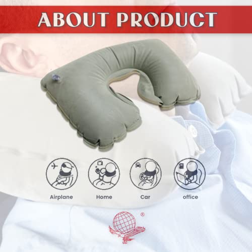 Almohada inflable ajustable para cuello y viaje miniatura 3