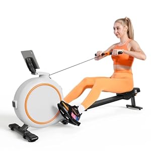 Rowing Machines for Home, Magnetic Rowing Machine for Exercise, Smooth Indoor Rower Machine with 32 Levels of Quiet Resistance and 300LB Weight Capacity, with Bluetooth, App Supported & Tablet Holder