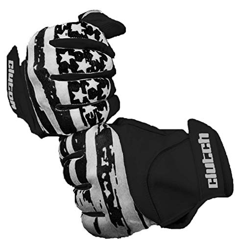 Clutch Sports Apparel Tactical American Flag Baseball and Softball Batting Gloves - Super Grip Finger Fit for Adult and Youth - Performance Mesh & Perforated Sheep Skin Palm (Tactical, Large)
