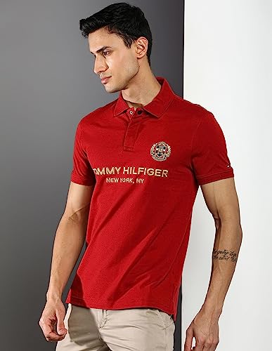 Image of Tommy Hilfiger Solid Cotton Slim Fit Men's T-Shirt