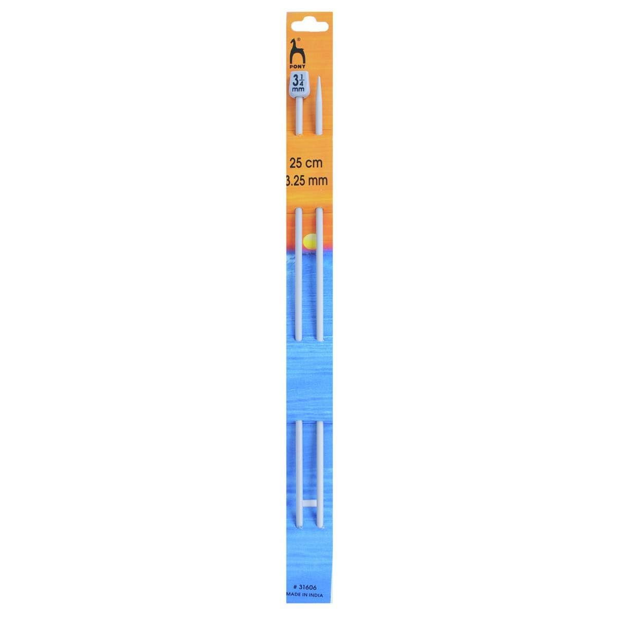 Knitting Pins 25cmx3.25mm Aluminium
