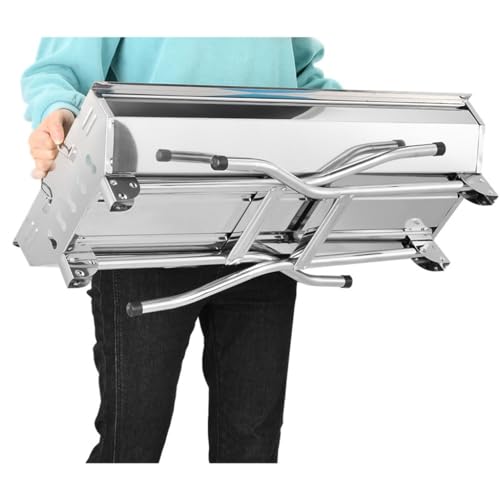 Estufa de barbacoa plegable con doble ala lateral para camping y asado 4